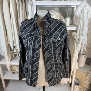 Maurices sz. XL, black & white plaid jacket. Casual office fun heavy. #4405